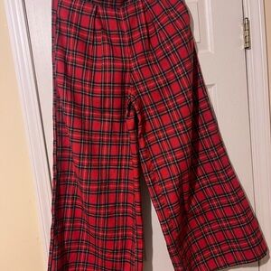 JODIFL Red Plaid Wide Leg Pants